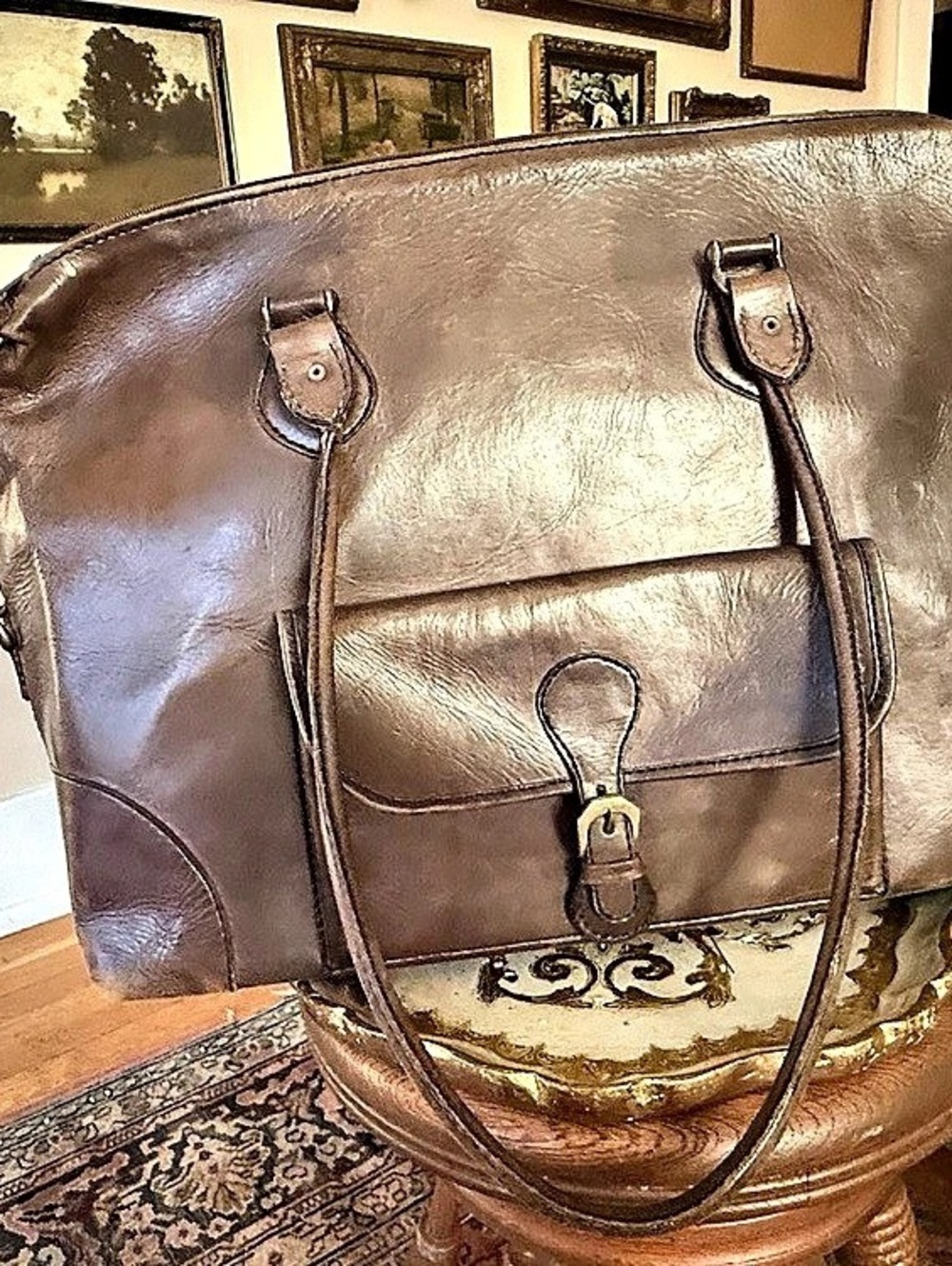 Brown Leather Tote Bag